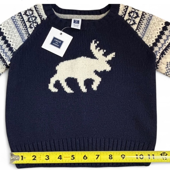 NWT Janie & Jack moose sweater (12–18M) - Picture 5 of 7